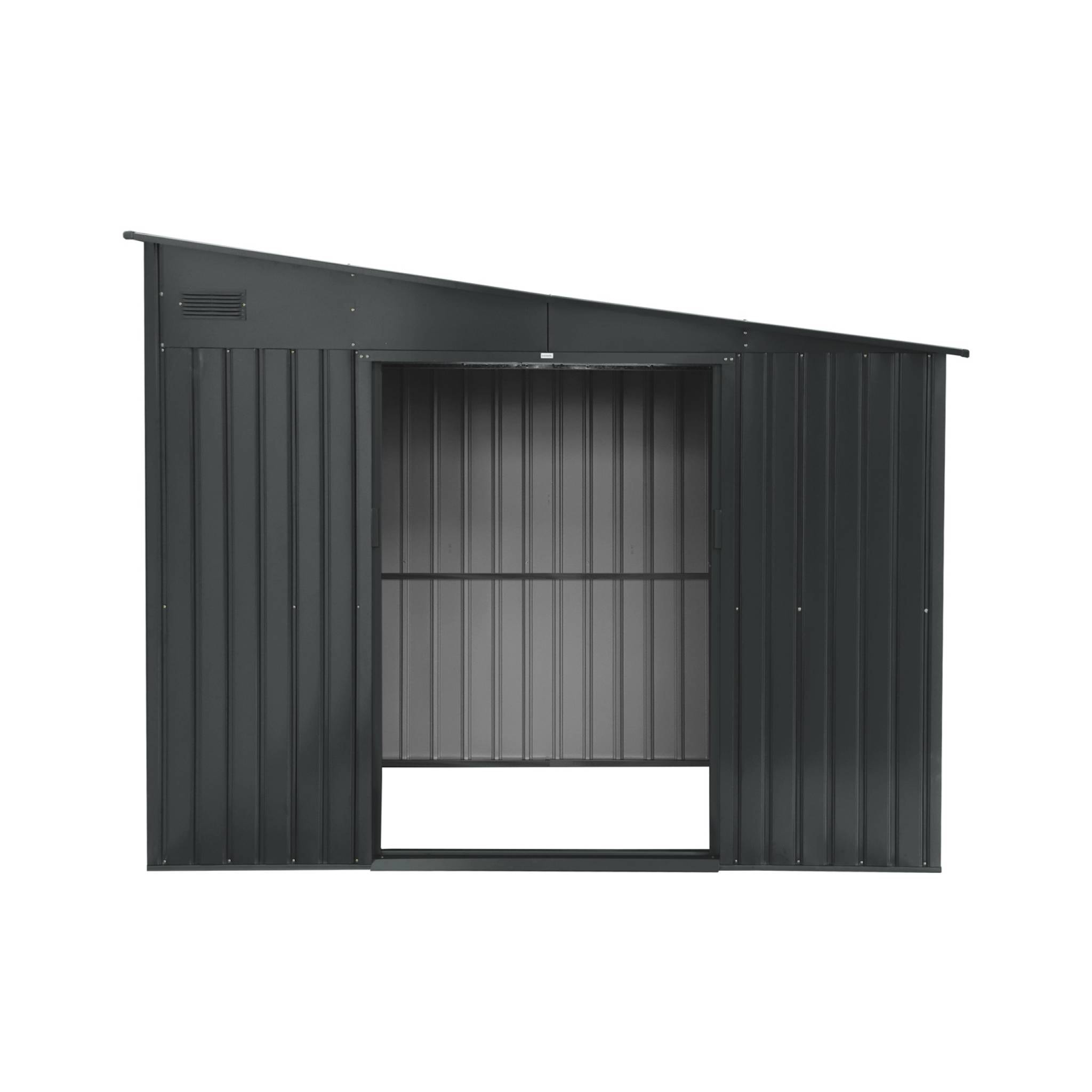 Abri de jardin acier 8.96m² avec kit d'ancrage anthracite L 277.5 x l 322 x H 203 cm - Ornay