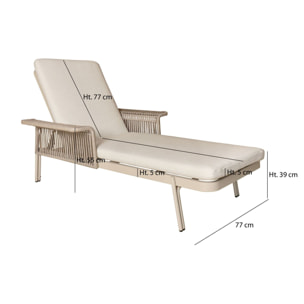 Lot de 2 chaises longues en aluminium beige FIGARI