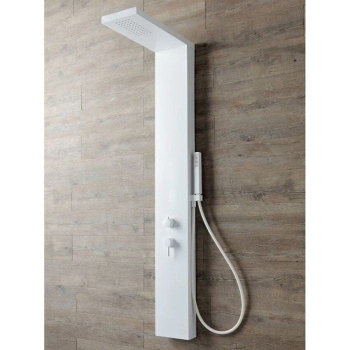 Colonne de douche thermostatique KINEDO Aquastyle blanc mat