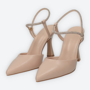 Décolleté sling back Donna Tata Italia Beige