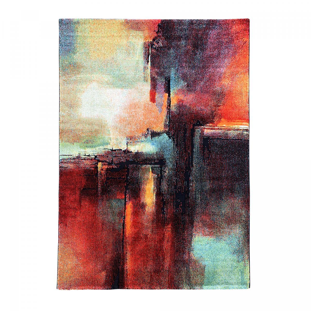 Petit tapis aux motifs multicolores abstraits