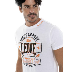 T-shirt da uomo a manica corta in cotone Leone Military 1947