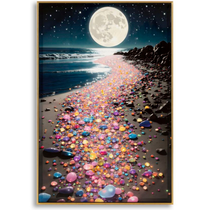 STAMPA DECORATA SU TELA LACCATA C/CORNICE COLORS -A- CM 60X3,5
X90