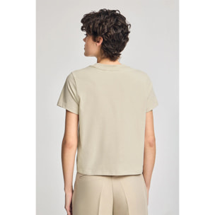 Camiseta Diamond beige con print foil Polo Club