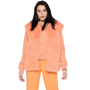 Chaqueta sin mangas de mujer de pelo largo "relajada"