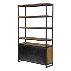 Bibliothèque en bois recyclé 3 tiroirs et 4 étagères - Paname