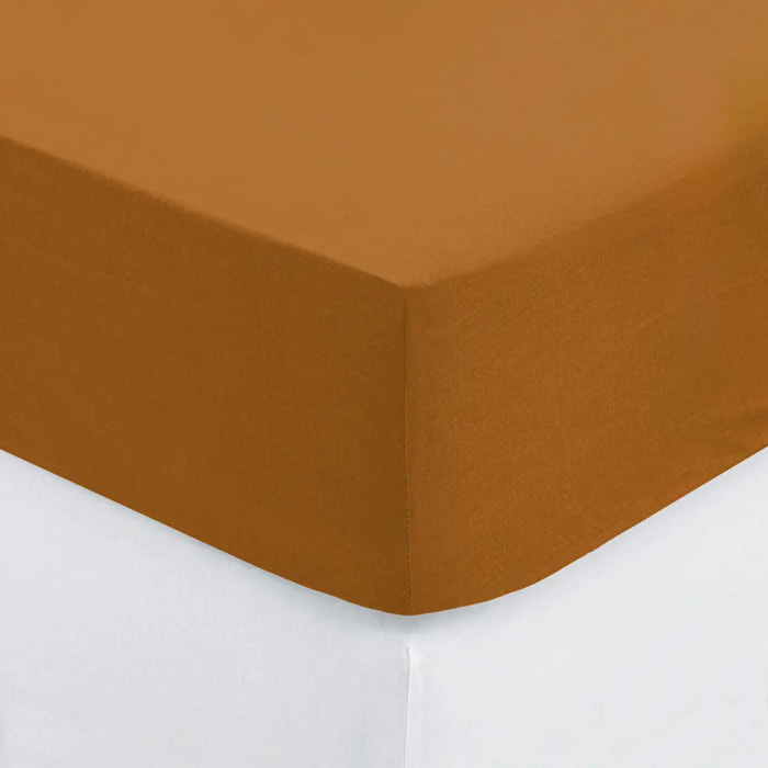 Drap-housse "Carina" en coton 90x190cm moutarde