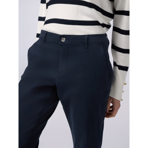 Oltre - Pantaloni chino misto tencel - Blu