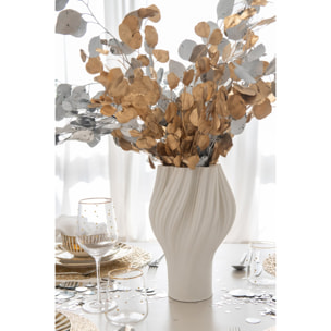 J-Line Vase Impression 3D - grès - blanc - small