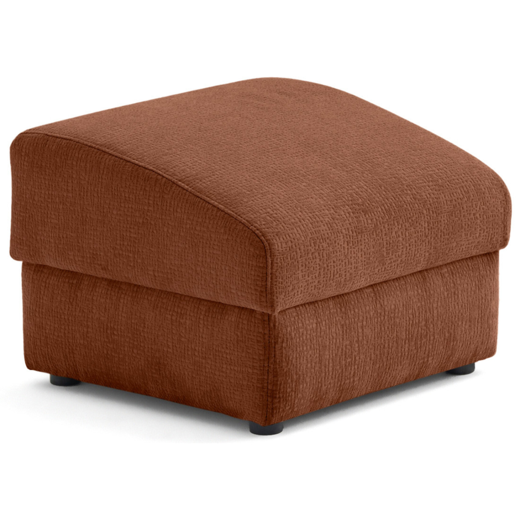 Bastille - pouf en tissu velours relief - Terracotta