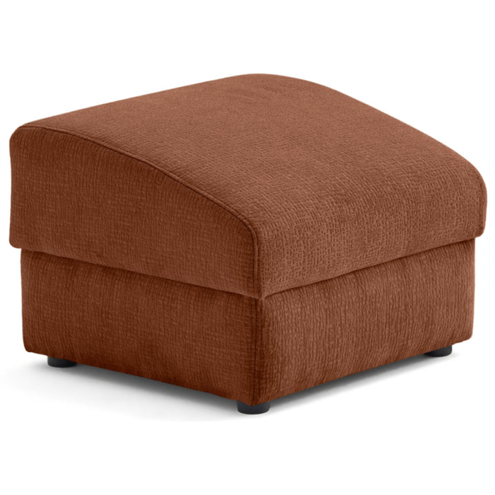 Bastille - pouf en tissu velours relief - Terracotta