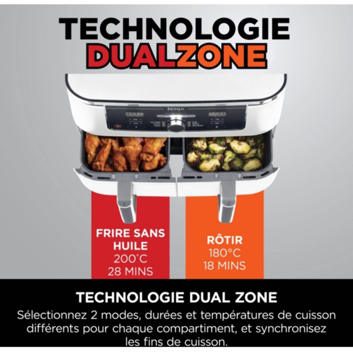 Friteuse sans huile NINJA Foodi Max Dual zone 9,5L AF400EUWH