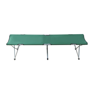 Lit de camp lit d'appoint pliable 193 x 64 x 40 cm avec sac de transport polyester Oxford métal vert et gris