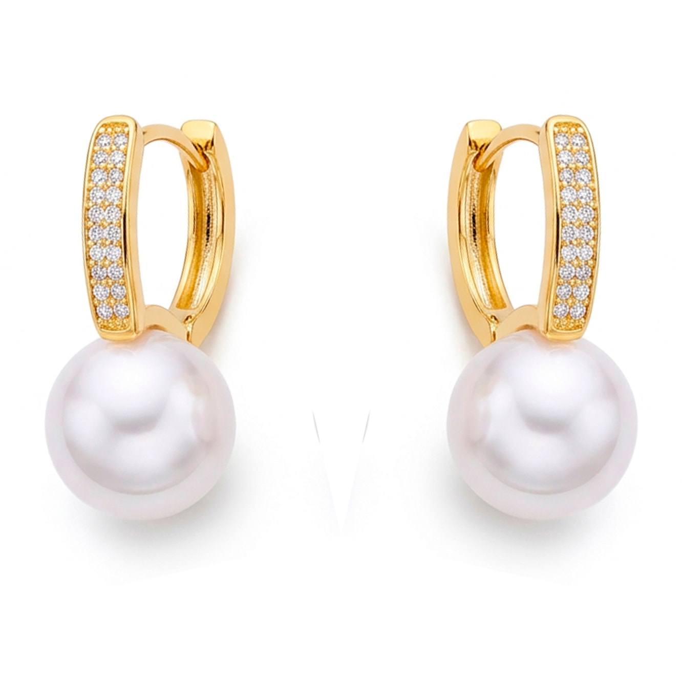 Pendientes de Circonita Brillante acabado en oro amarillo de 18k