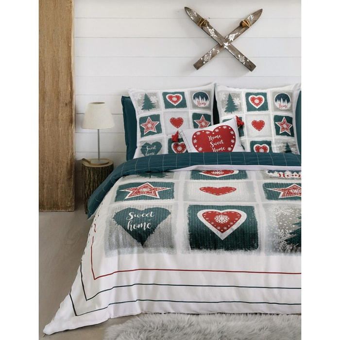 Parure Housse De Couette 100% coton 3pcs Home Sweet Home