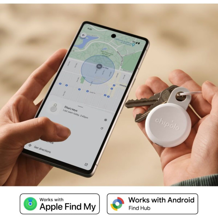 Tracker GPS CHIPOLO Loop rechargeable USBC blanc