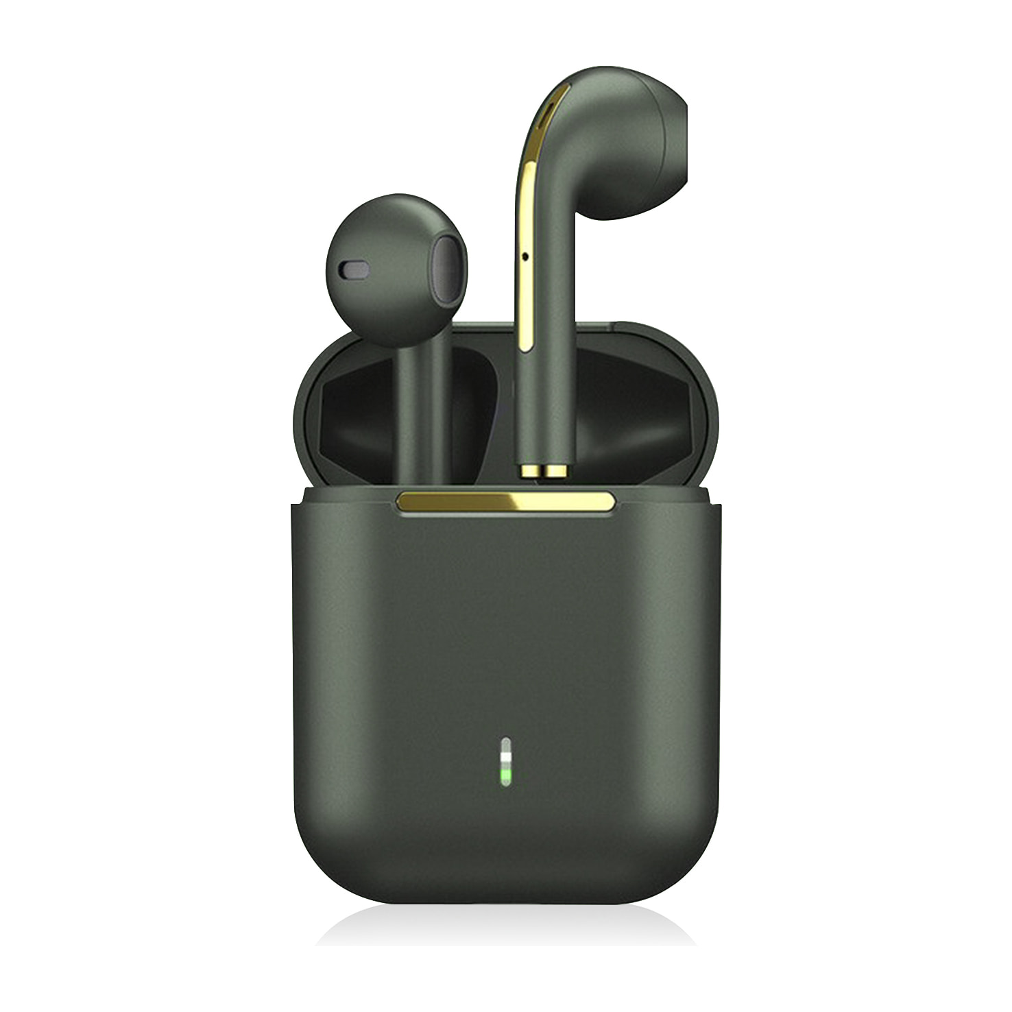 Auricolari Bluetooth 5.0 TWS J18, comandi touch, base di ricarica da 300 mAh.