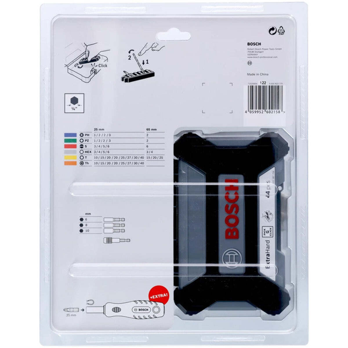 Assortiment d'embouts de vissage - BOSCH - 44 pièces + tournevis - 2607017693