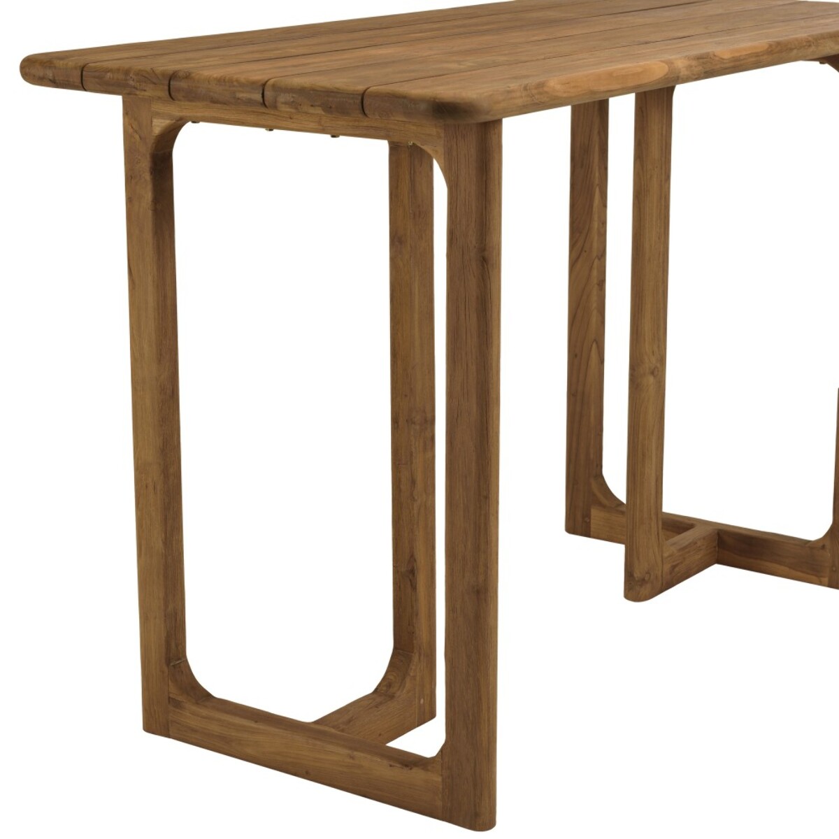 COLINE - Bar de jardin 160x80cm en bois de teck recyclé couleur naturelle (2 COLIS)