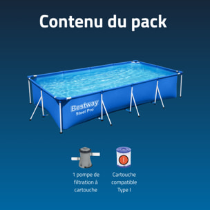 Bestway Piscine hors sol tubulaire rectangulaire Bestway Steel Pro 400 x 211 x 81 cm bleu