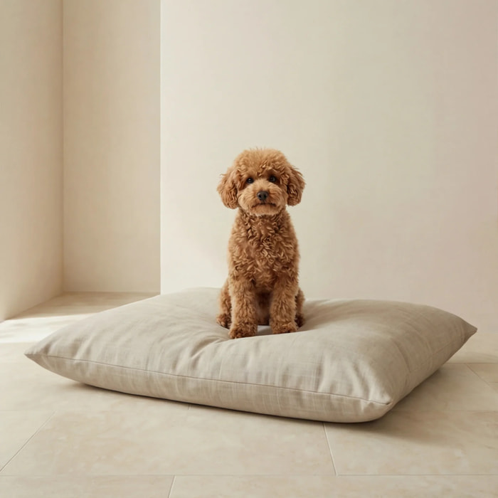 Lit pour animaux déhoussable et antitaches Beige Moyen