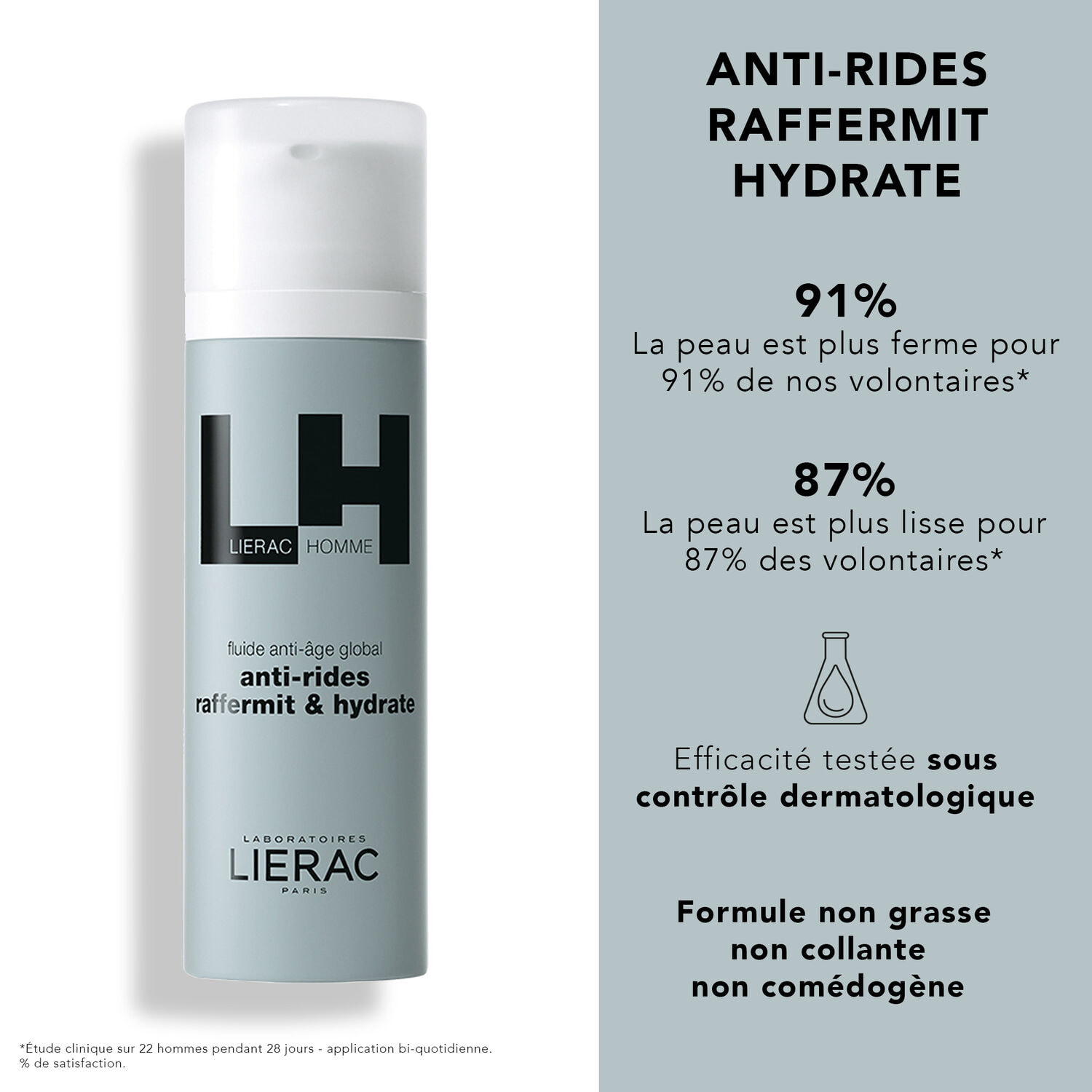Lierac Homme  - Fluide Anti-Rides Réparateur Hydratant-Lissant 50 ml