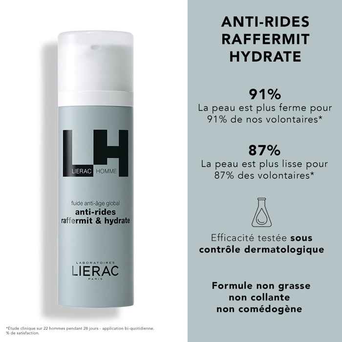 Lierac Homme  - Fluide Anti-Rides Réparateur Hydratant-Lissant 50 ml