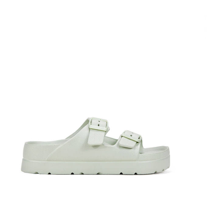 Sandalias de goma con plataforma verdes