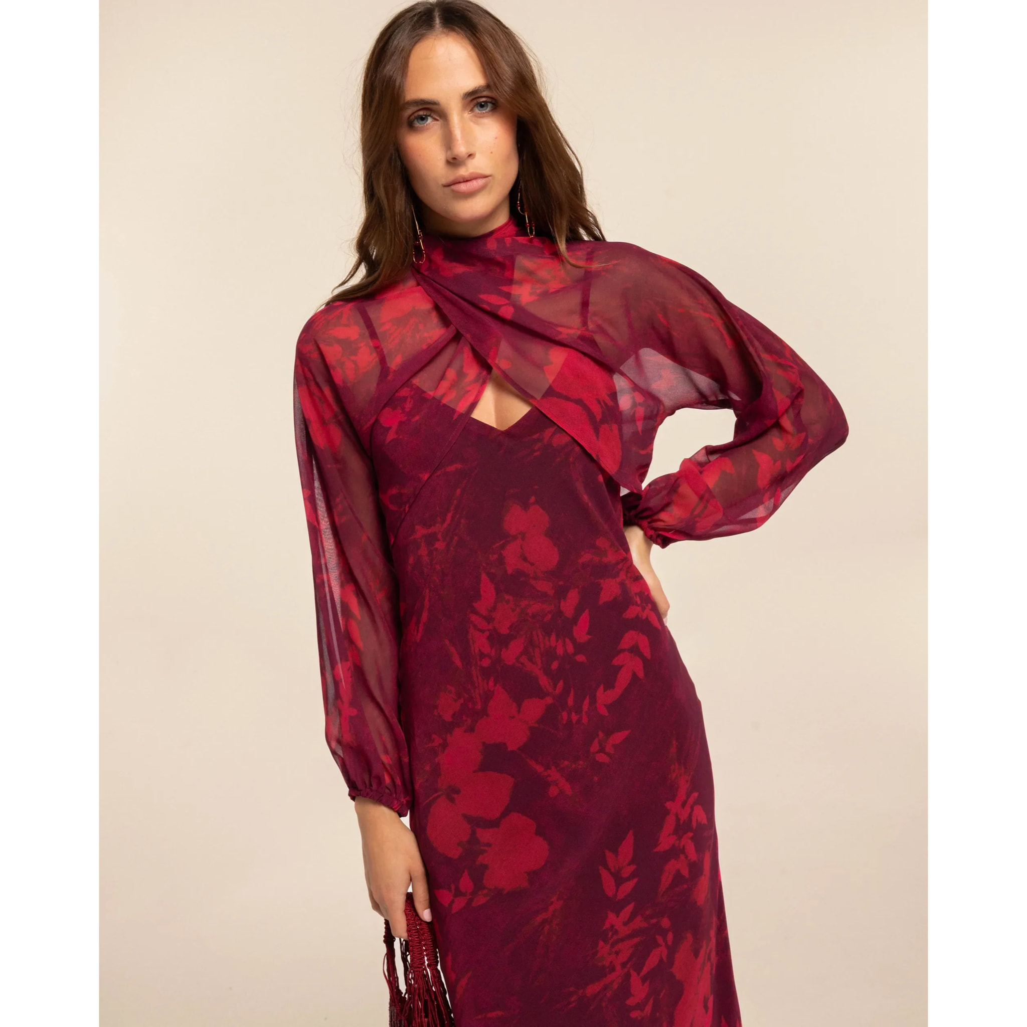 Chaqueta corta de gasa de mujer