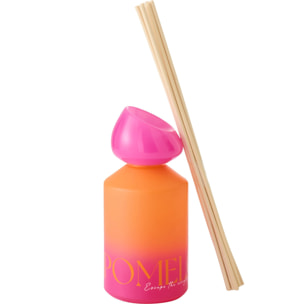 J-Line Bâtonnets parfumés Oasis Solvant - Summer In The Air - verre - orange/rose - small