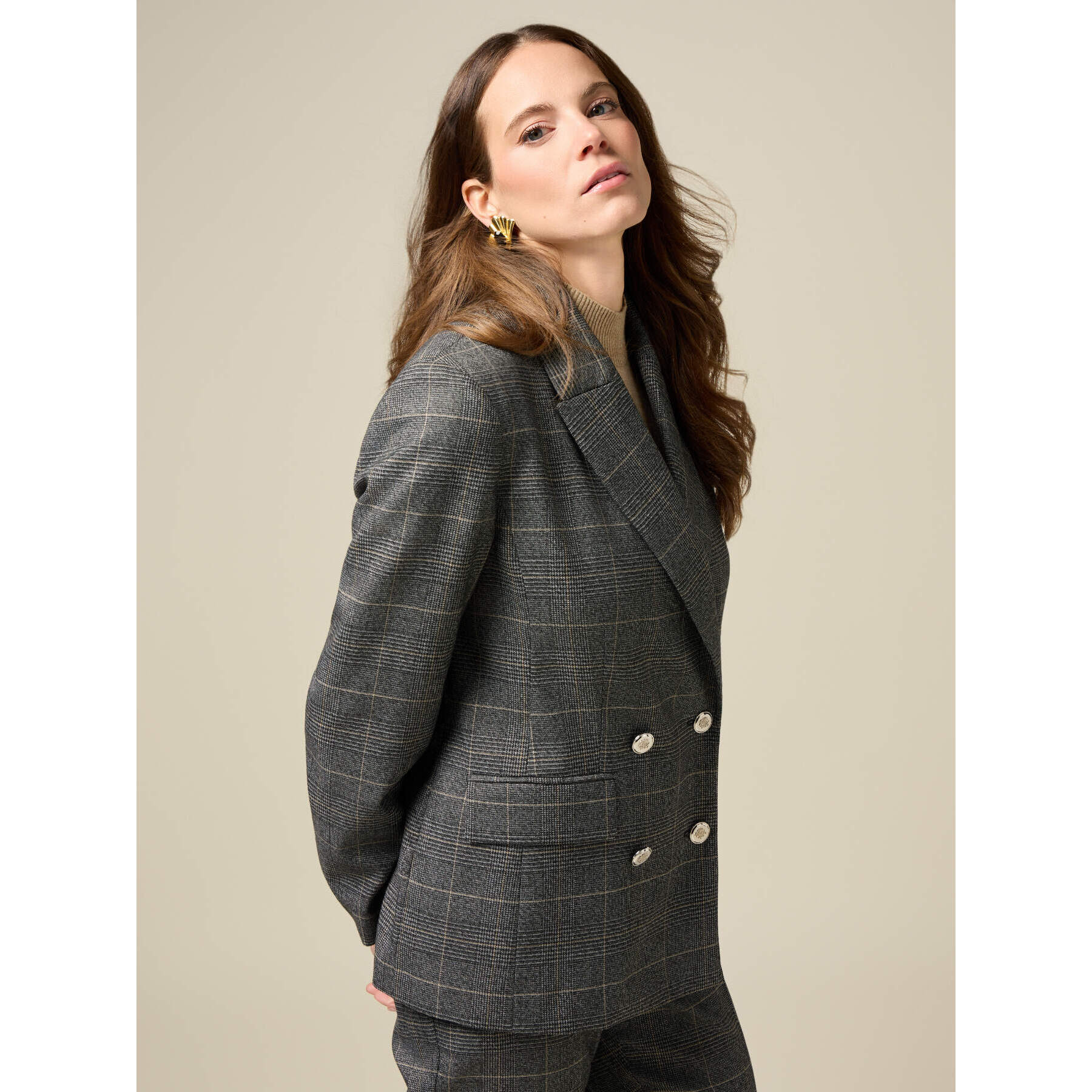 Oltre - Blazer check doppiopetto - Grigio