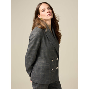 Oltre - Blazer check doppiopetto - Grigio