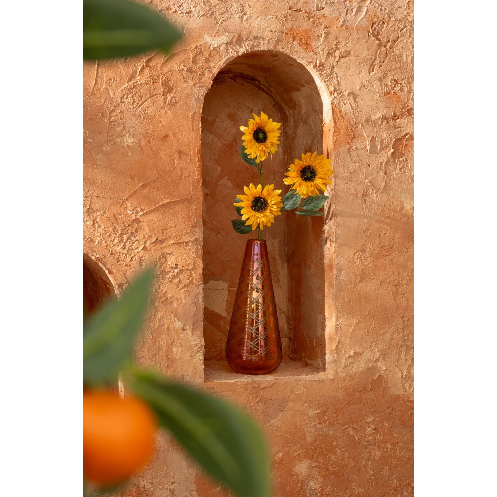 J-Line Vase - verre - doré - small