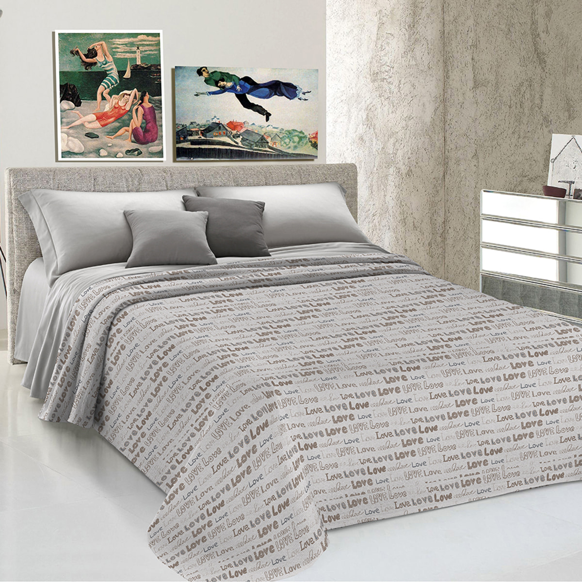 Copriletto di cotone lovelove beige 100% cotone
