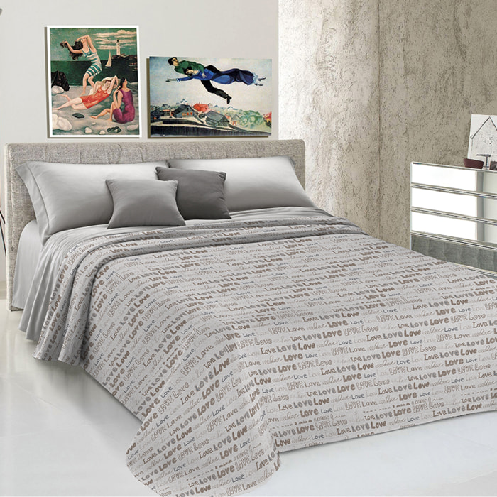 Copriletto di cotone lovelove beige 100% cotone