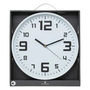Horloge "Elian" en plastique blanc D30cm