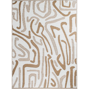 CAPRI - Tapis d'extérieur à motif abstrait - Beige