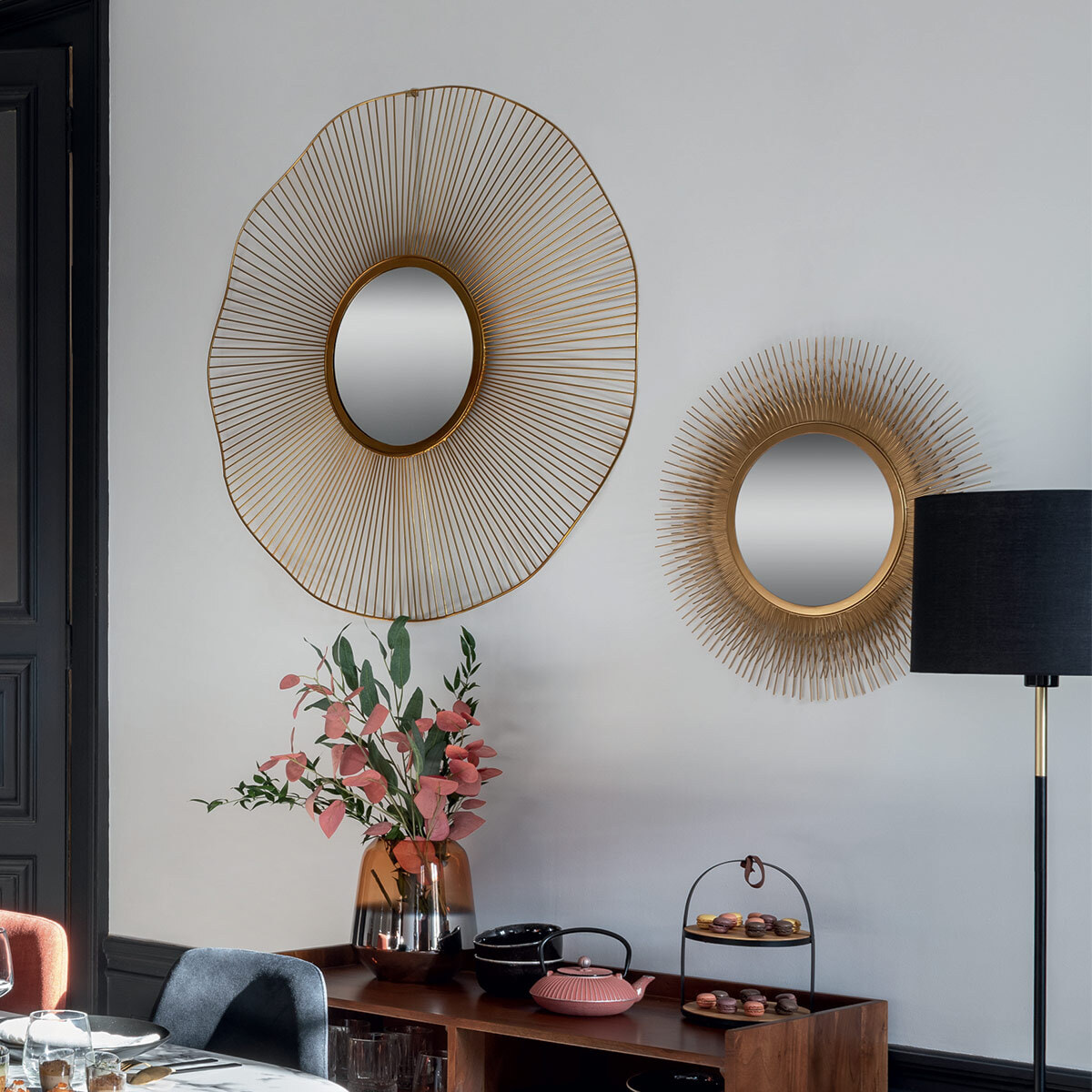 Miroir "Soleil" - métal doré D58 cm