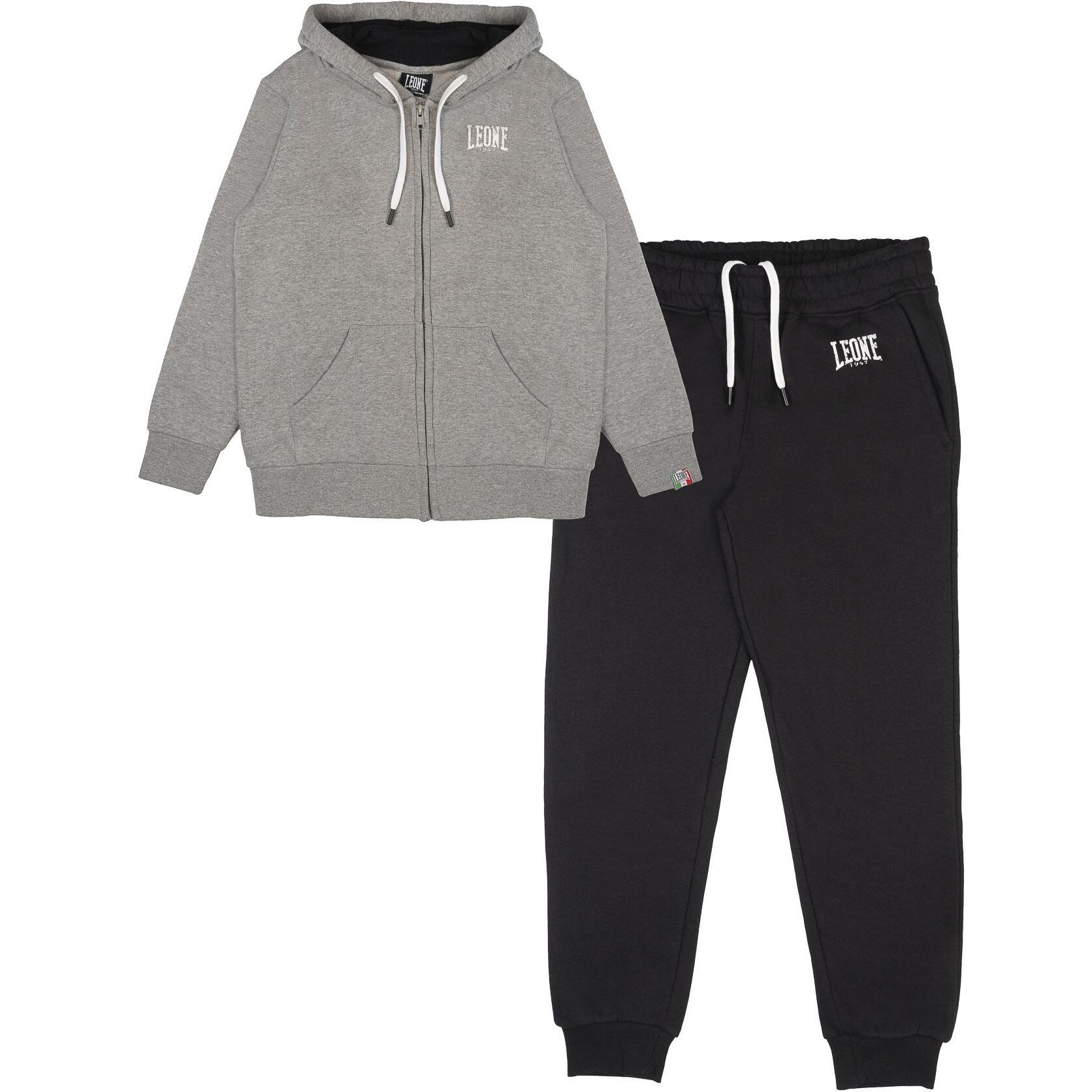 Chándal niño Leone 1947 Apparel cremallera completa capucha gris