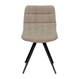 Chaise salle à manger tissu jeans sable (lot de 2)