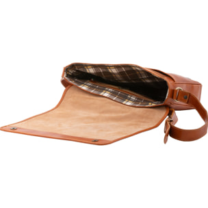 Borsa a tracolla uomo in vera pelle - Modello False - Made in Italy - 28.0 x 35.0 x 9.0 cm
