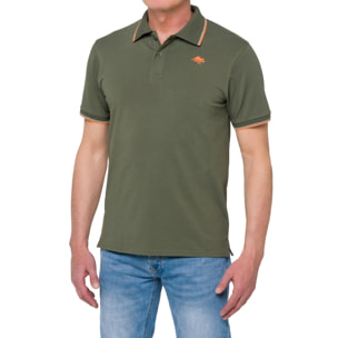Polo de rayas Hot Buttered Amak verde militar