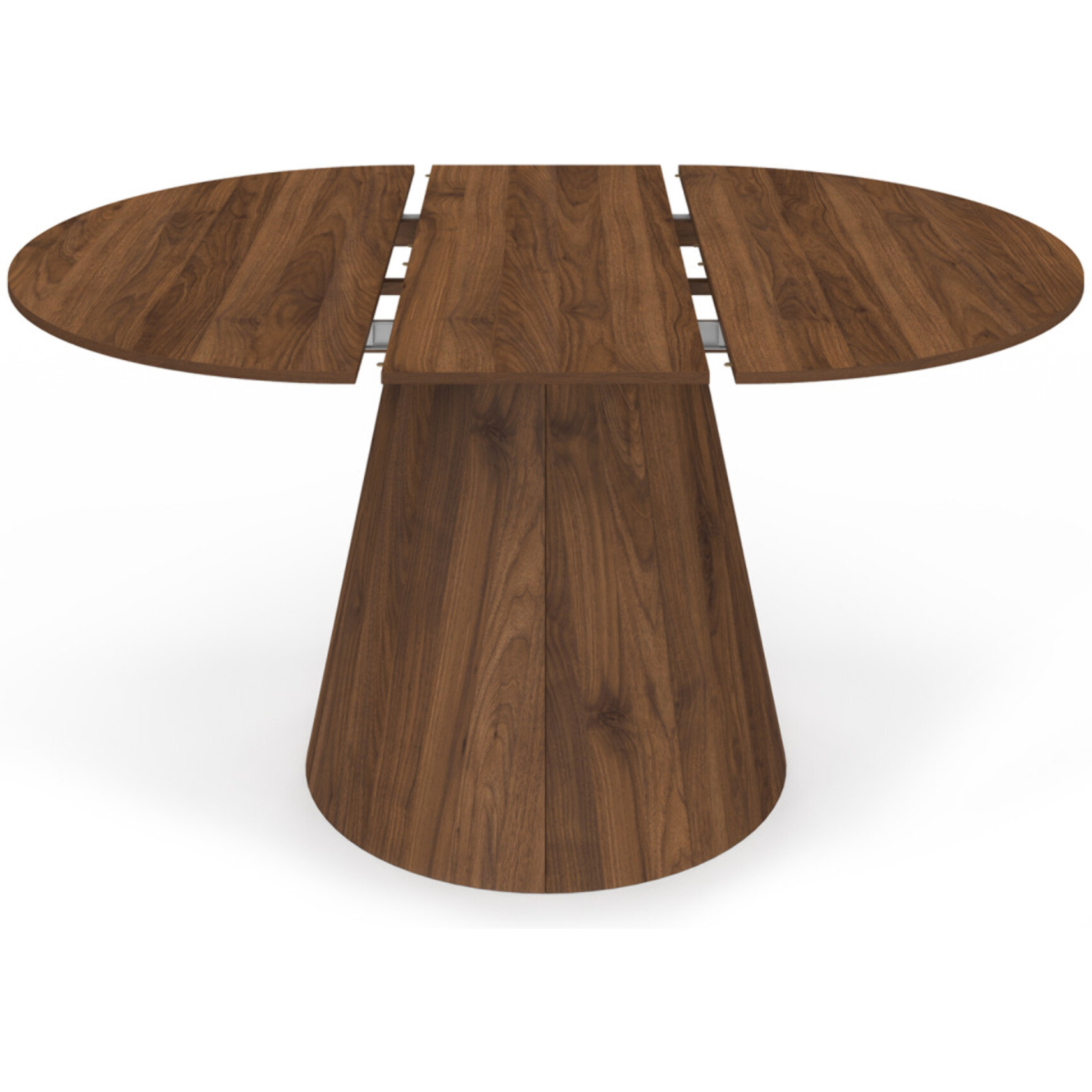 Table à manger ronde extensible Elvis effet noyer Ø110-150cm