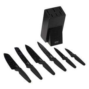 Bloc 6 couteaux noir