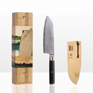 Coltello Santoku | Lama 180 mm | Acciaio Inossidabile Giapponese San-Mai