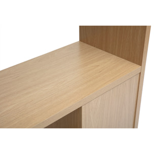 Bureau bibliothèque avec rangements finition bois clair chêne L115 cm WISSEM
