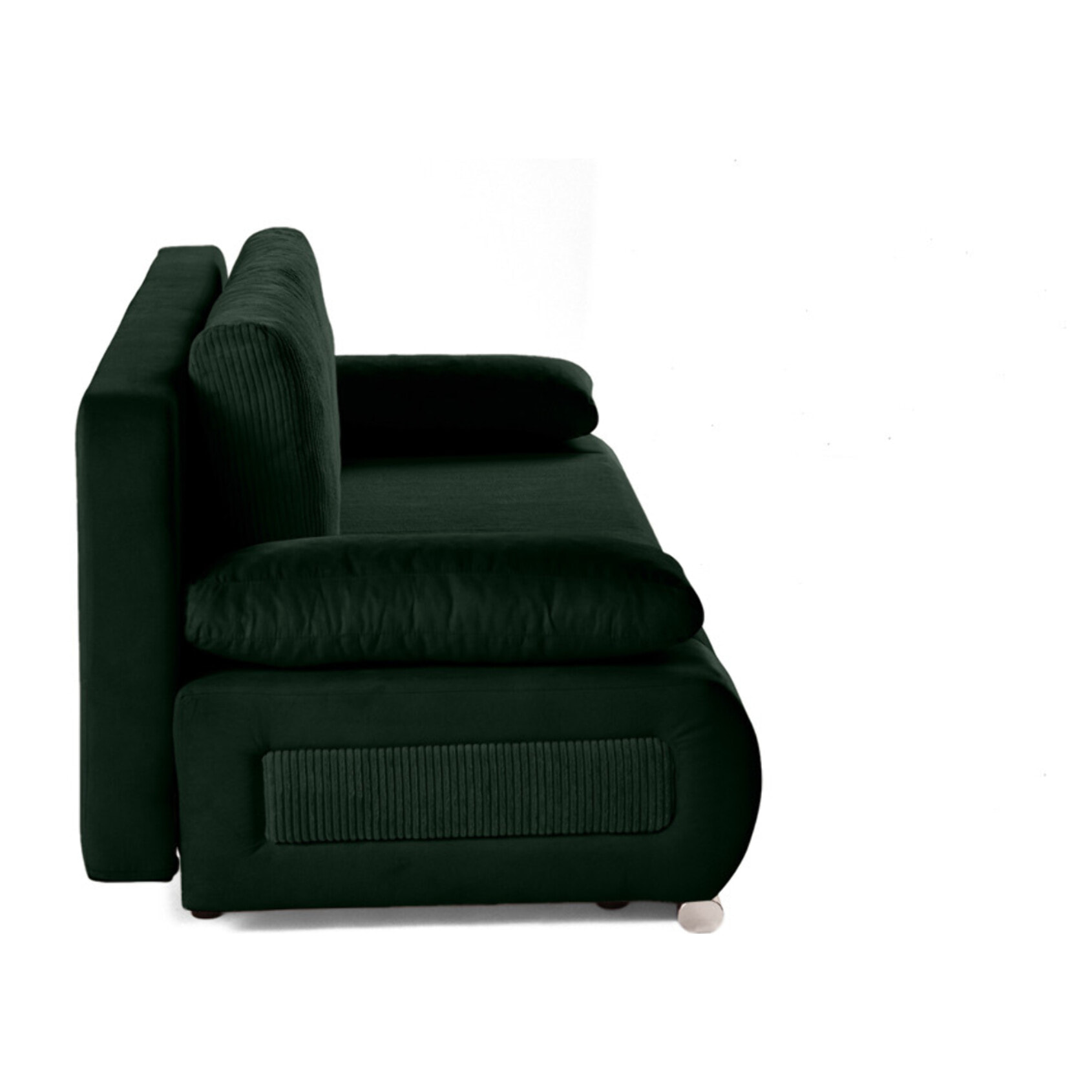 Elio - canapé 3 places convertible - avec coffre - en velours et velours côtelé - Vert