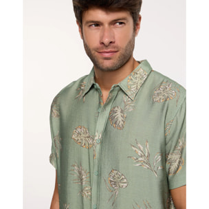 Camisa Manga Corta Caqui - Leavy