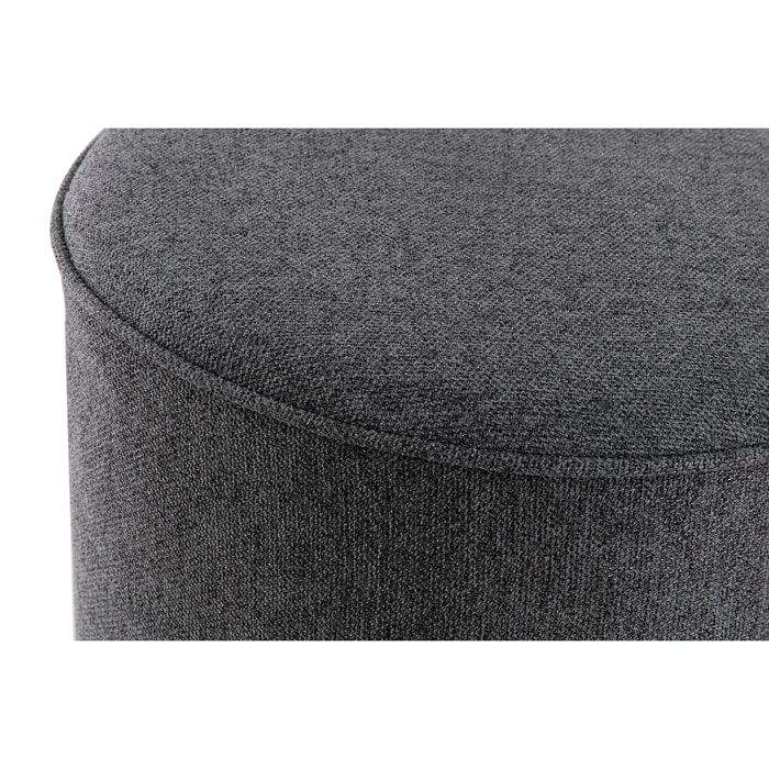 Pouf rond en tissu gris anthracite D40 cm COQ