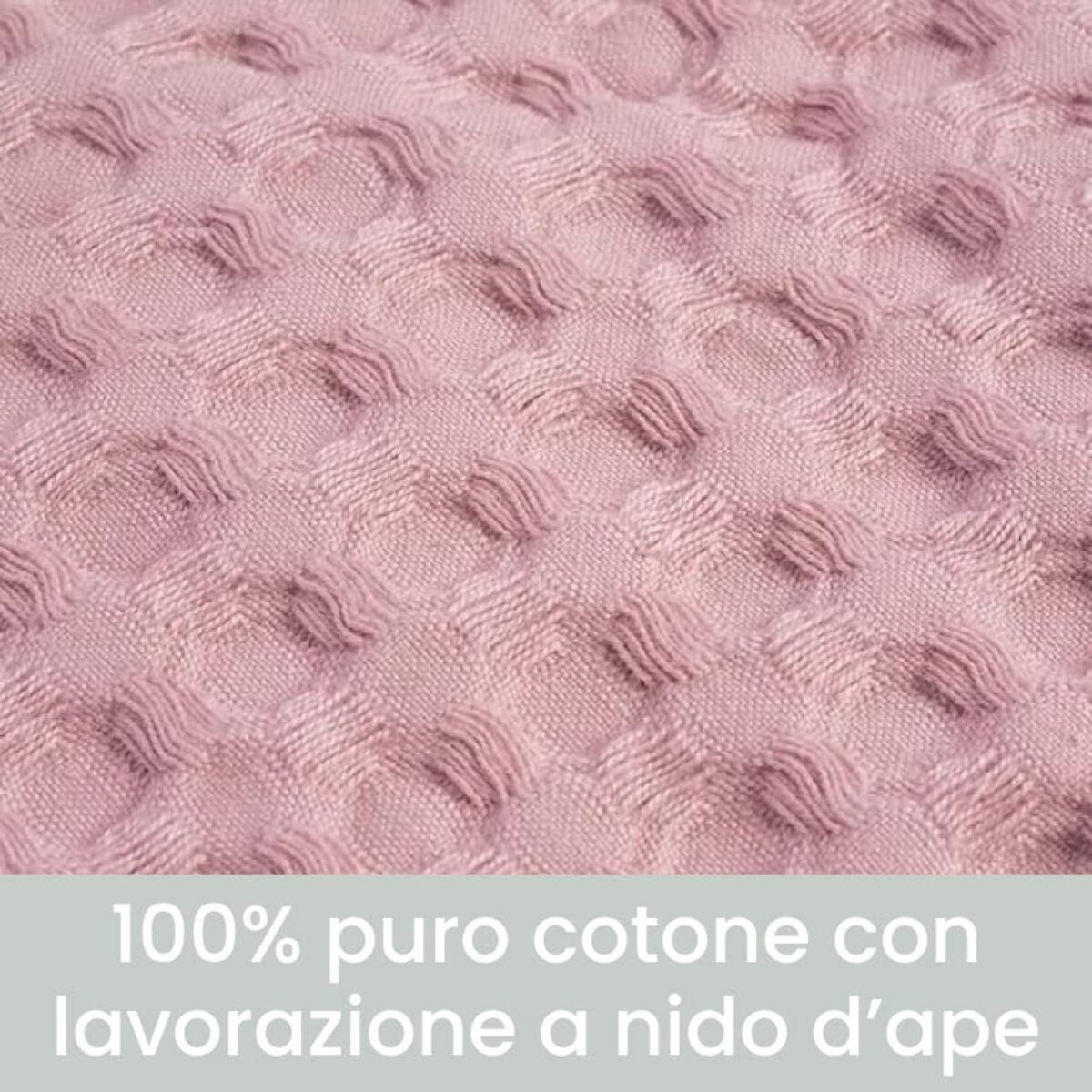 INTRECCI Accappatoio Tinta Unita Nido d’Ape 100% Cotone, Accappatoio Unisex Adulto con Cappuccio e Cinture